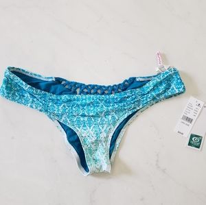 Blue & White Snake Skin Print Bottoms